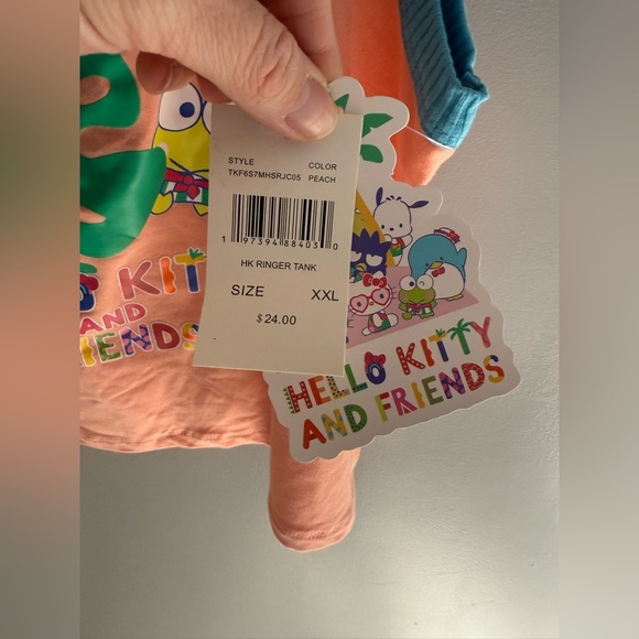 Hello Kitty Womans Juniors Square Neck Sleeveless Tank Top 2XL New Summer Spring - Picture 4 of 8